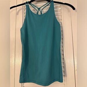 Girls teal athletic tank top
